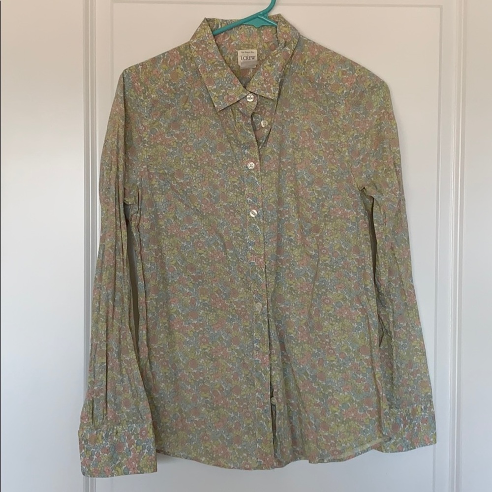 J. Crew Vintage Floral Perfect Button-down Shirt